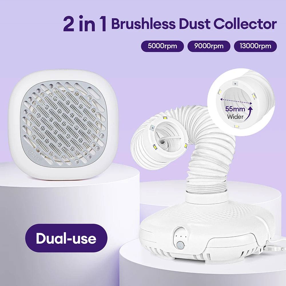 130W Super Suction Brushless Nail Dust Extractor