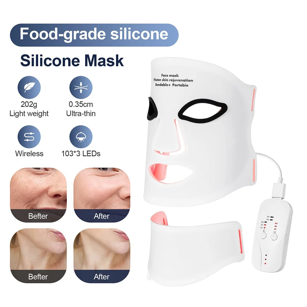 Silicone 7 Colors LED Face Mask