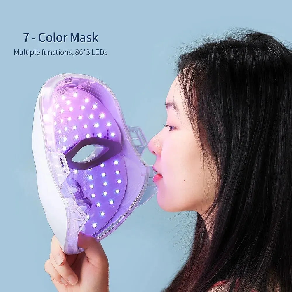7 Colors LED Red Light Photon Therapy Facial Mask