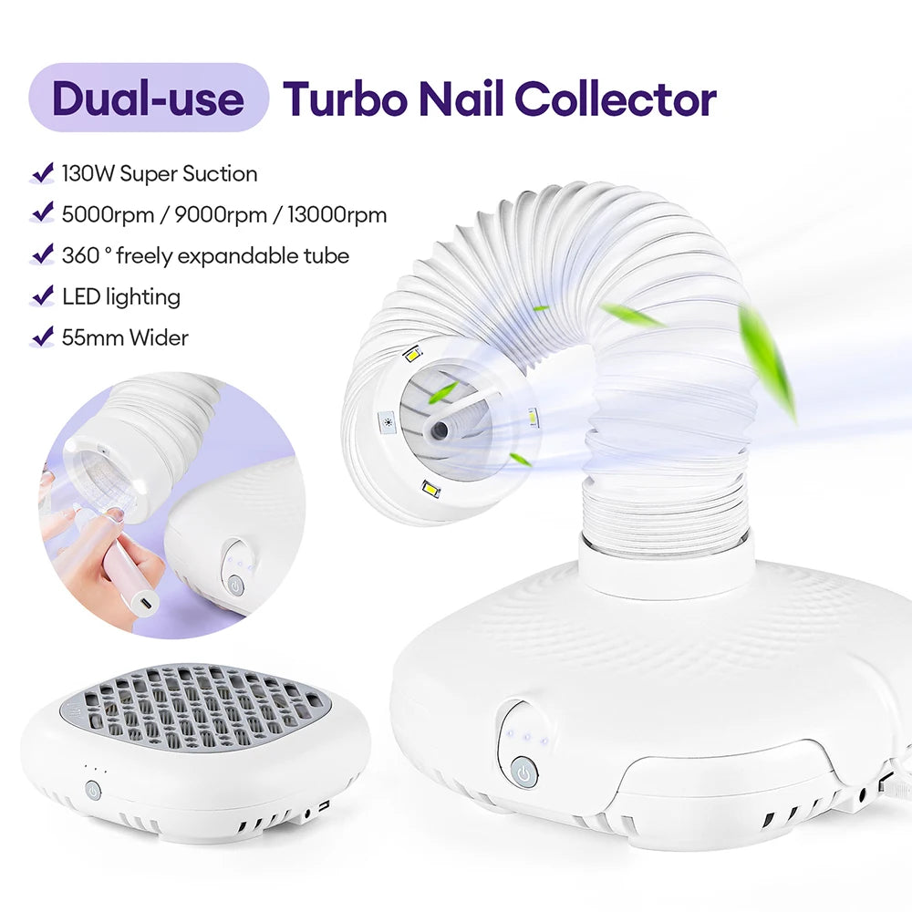 130W Super Suction Brushless Nail Dust Extractor