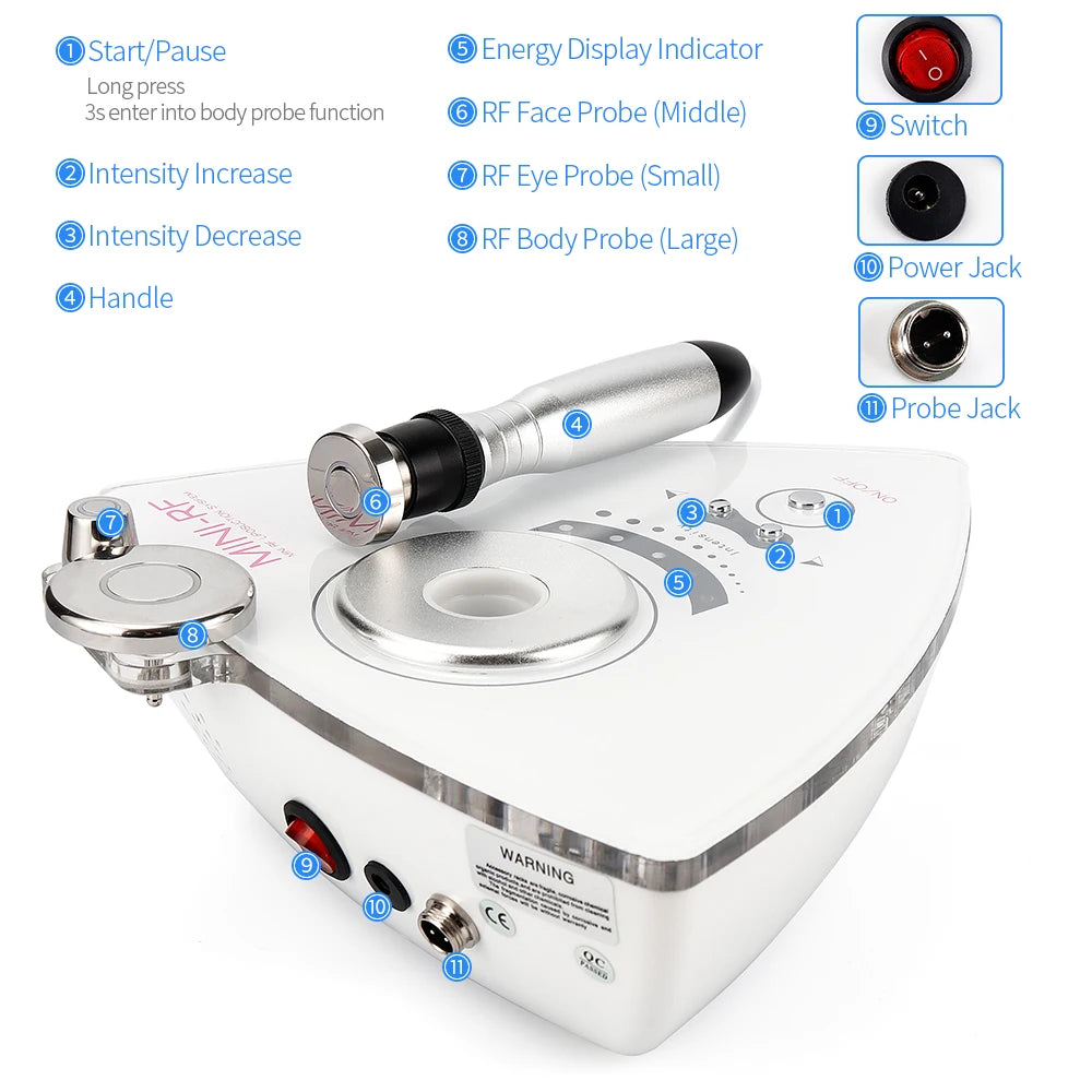 2MHz Tripolar Radio Frequency Face Care Machine