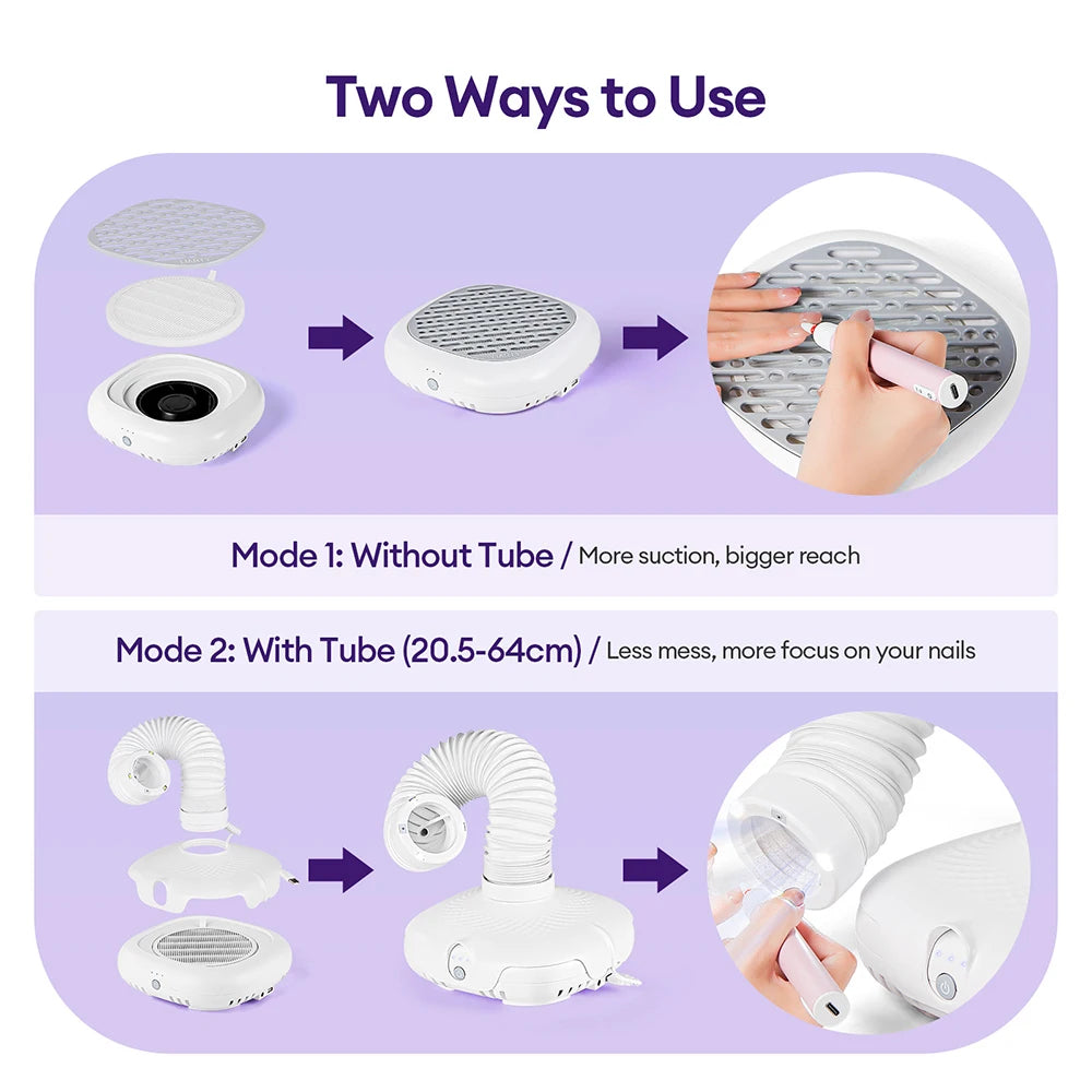 130W Super Suction Brushless Nail Dust Extractor