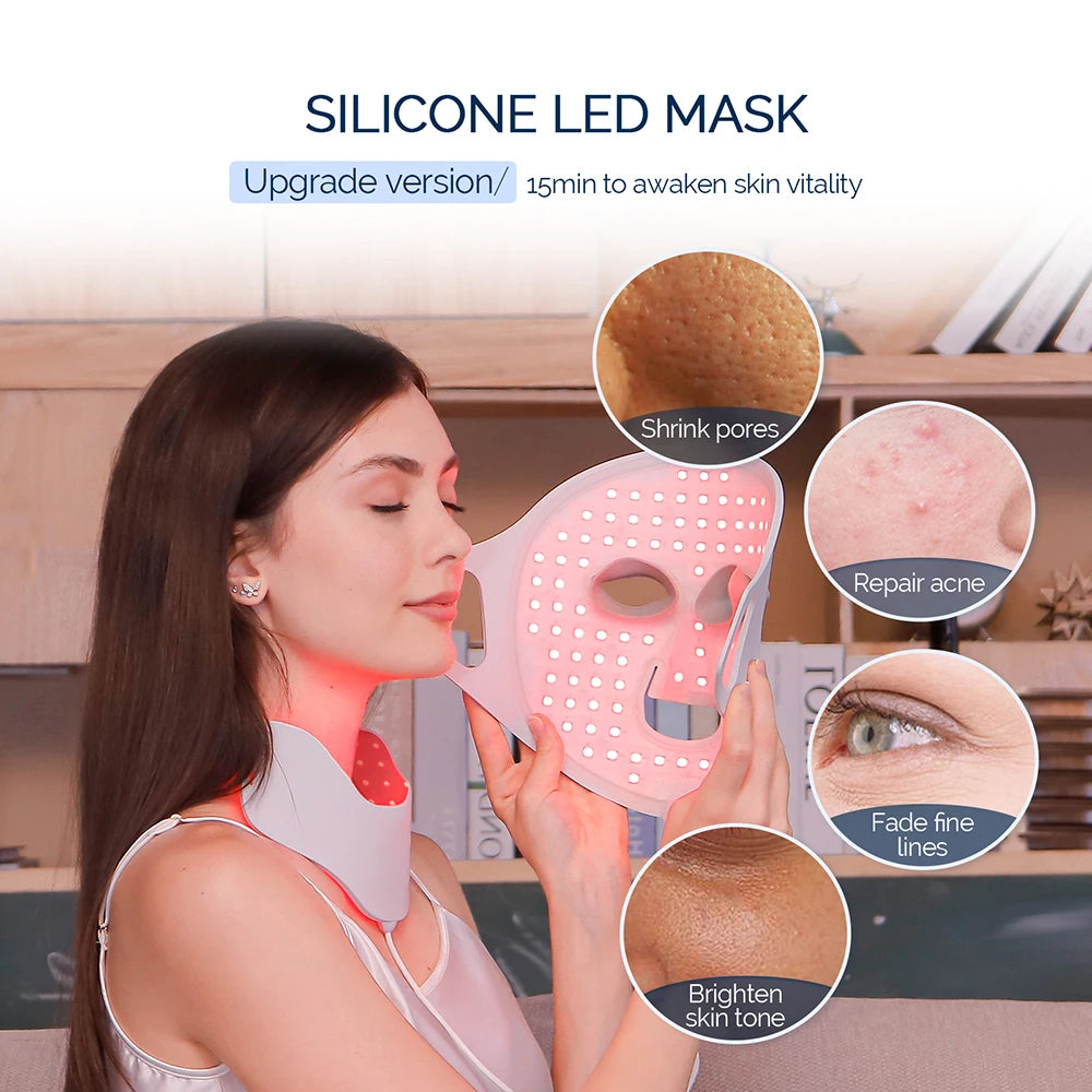 Face Neck Silicone LED Mask