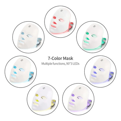 7 Colors LED Red Light Photon Therapy Facial Mask