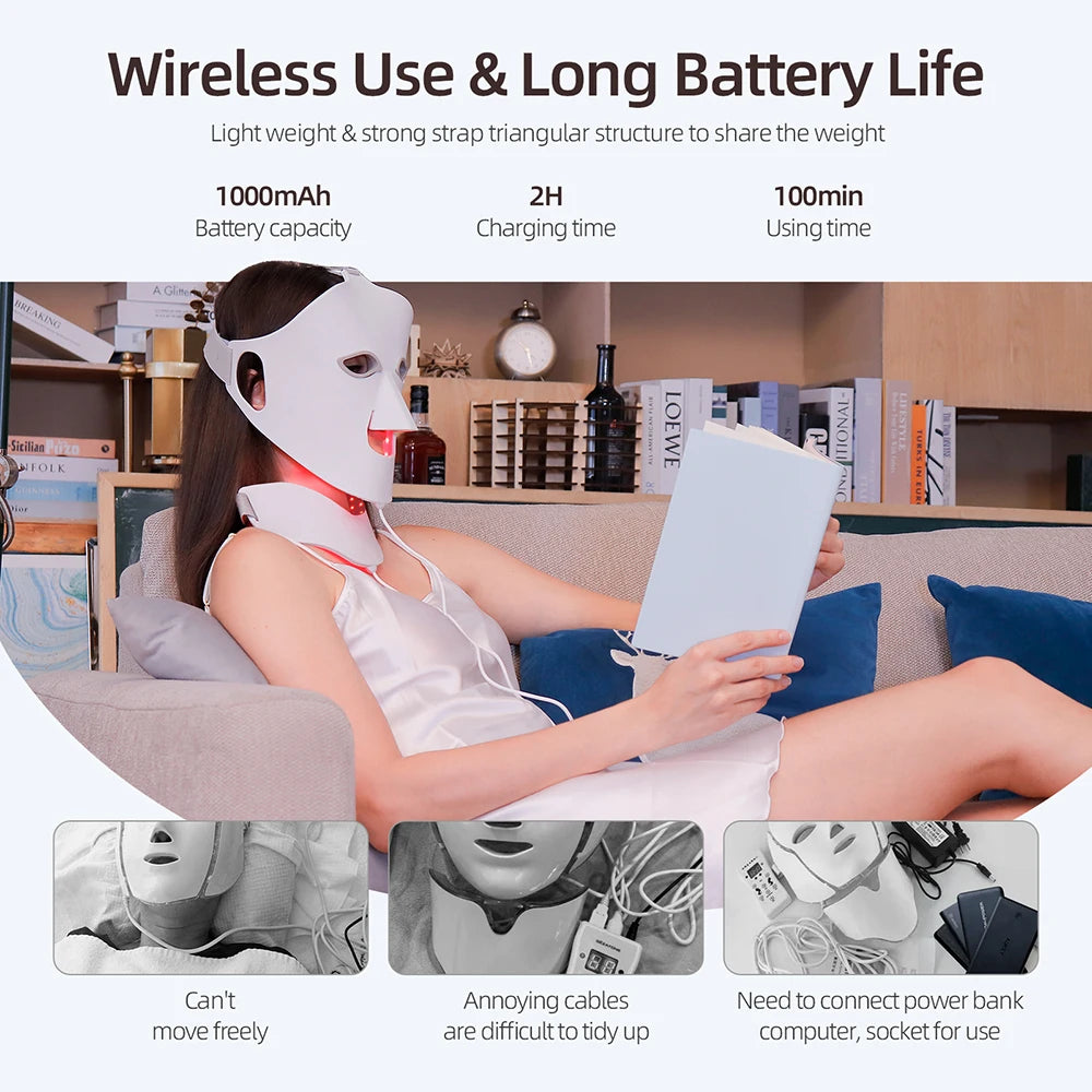 Foreverlily Face Neck Silicone LED Mask