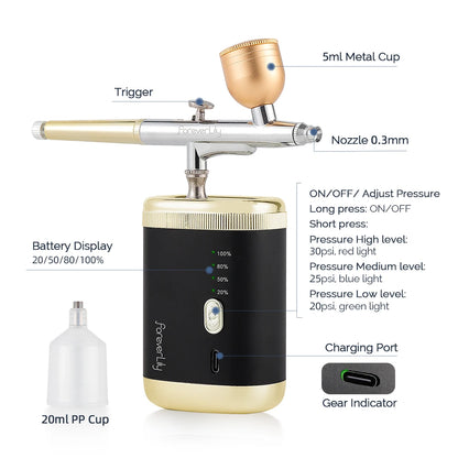 30Psi High Pressure 3 Levels Portable Airbrush For Nails