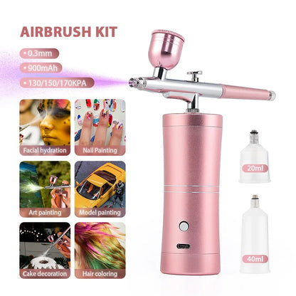 0.3mm Pink Mini Air Compressor Kit Air-Brush