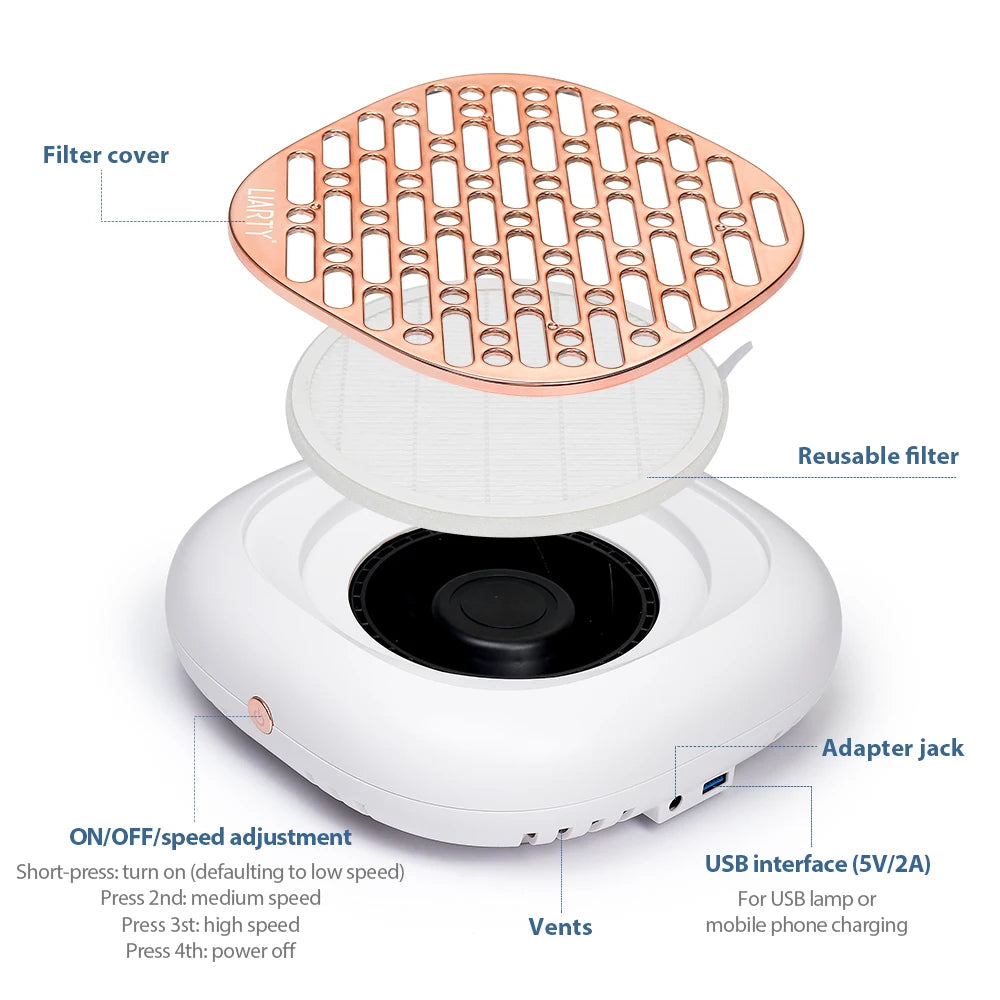 130W Super Suction Brushless Nail Dust Extractor