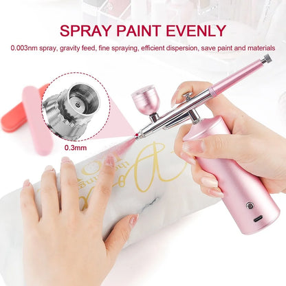 0.3mm Pink Mini Air Compressor Kit Air-Brush