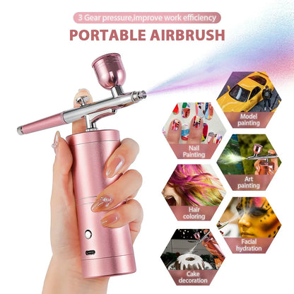 0.3mm Pink Mini Air Compressor Kit Air-Brush
