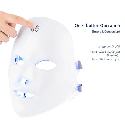 7 Colors LED Red Light Photon Therapy Facial Mask